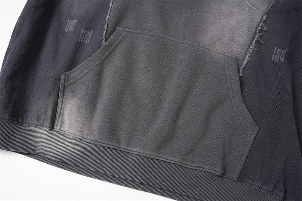 The Ash Worn Distressed Pullover Hoodie
