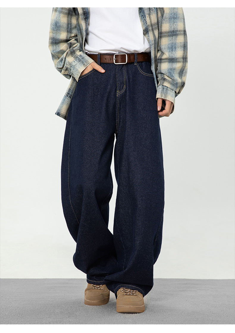 The Indigo Seam Baggy Straight Leg Jeans