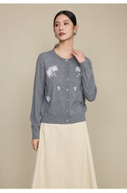 The Petal Thread Embroidered Knit Cardigan