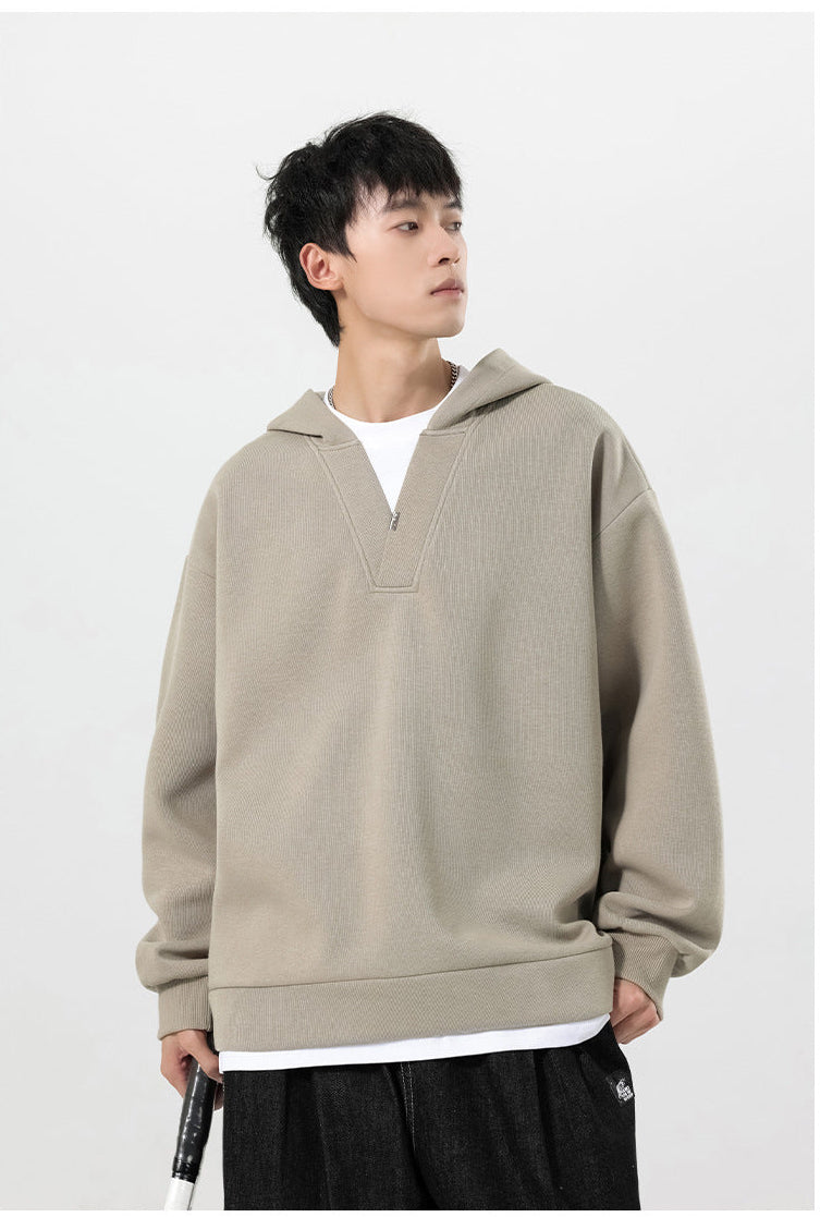 Men’s long sleeve hoodie with hood detail