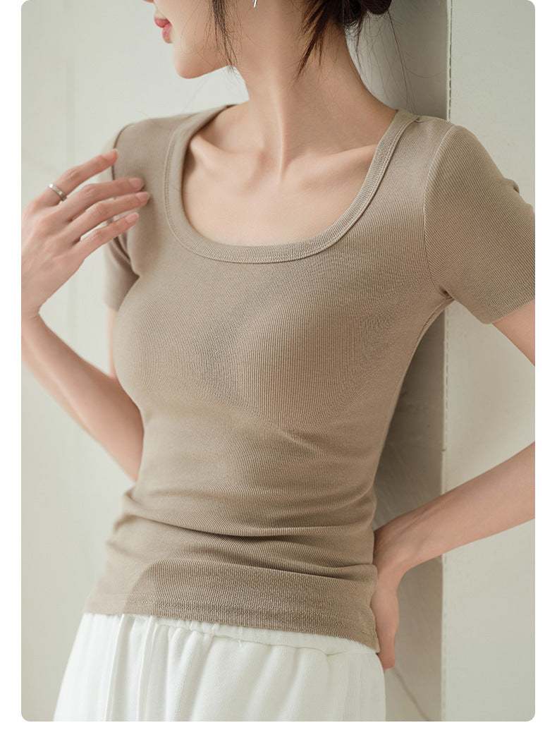 Milk Tea Muse Square Neck Tee
