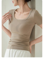 Milk Tea Muse Square Neck Tee