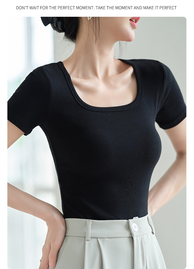 Milk Tea Muse Square Neck Tee