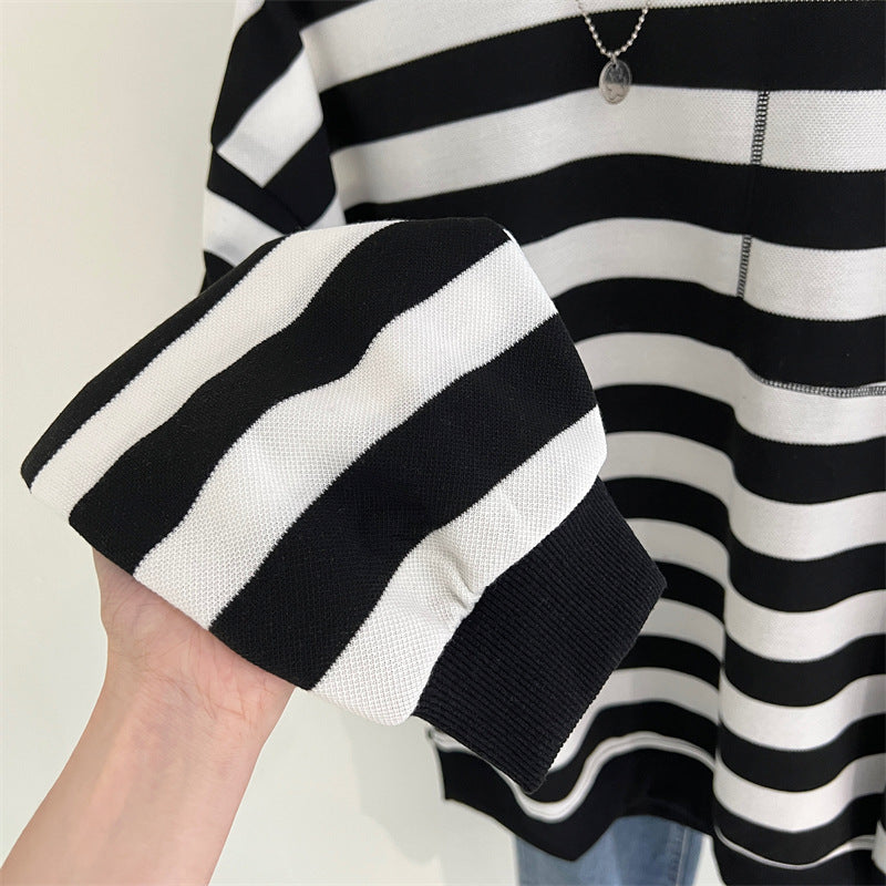 The Monochrome Line Striped Crewneck Sweatshirt