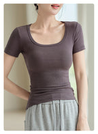 Milk Tea Muse Square Neck Tee