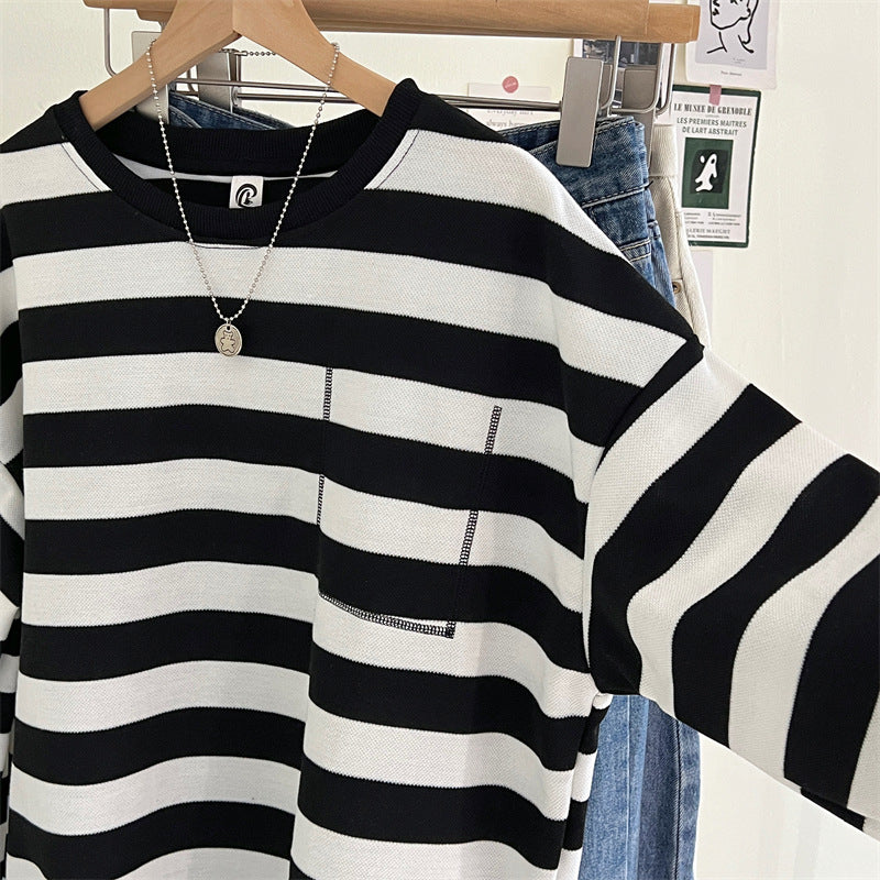 The Monochrome Line Striped Crewneck Sweatshirt