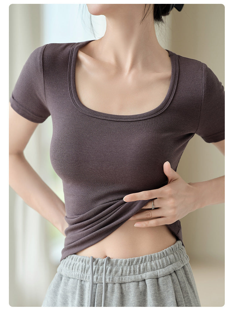 Milk Tea Muse Square Neck Tee