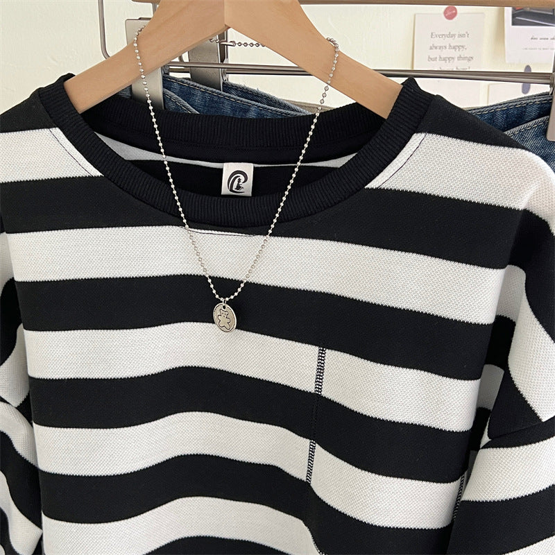 The Monochrome Line Striped Crewneck Sweatshirt