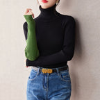 The Noir Dentelle Lace Patchwork Knit Sweater