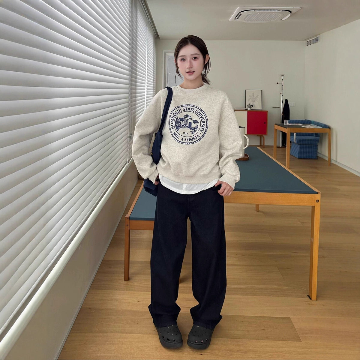 The Inkwell Letter Print Crewneck Sweatshirt