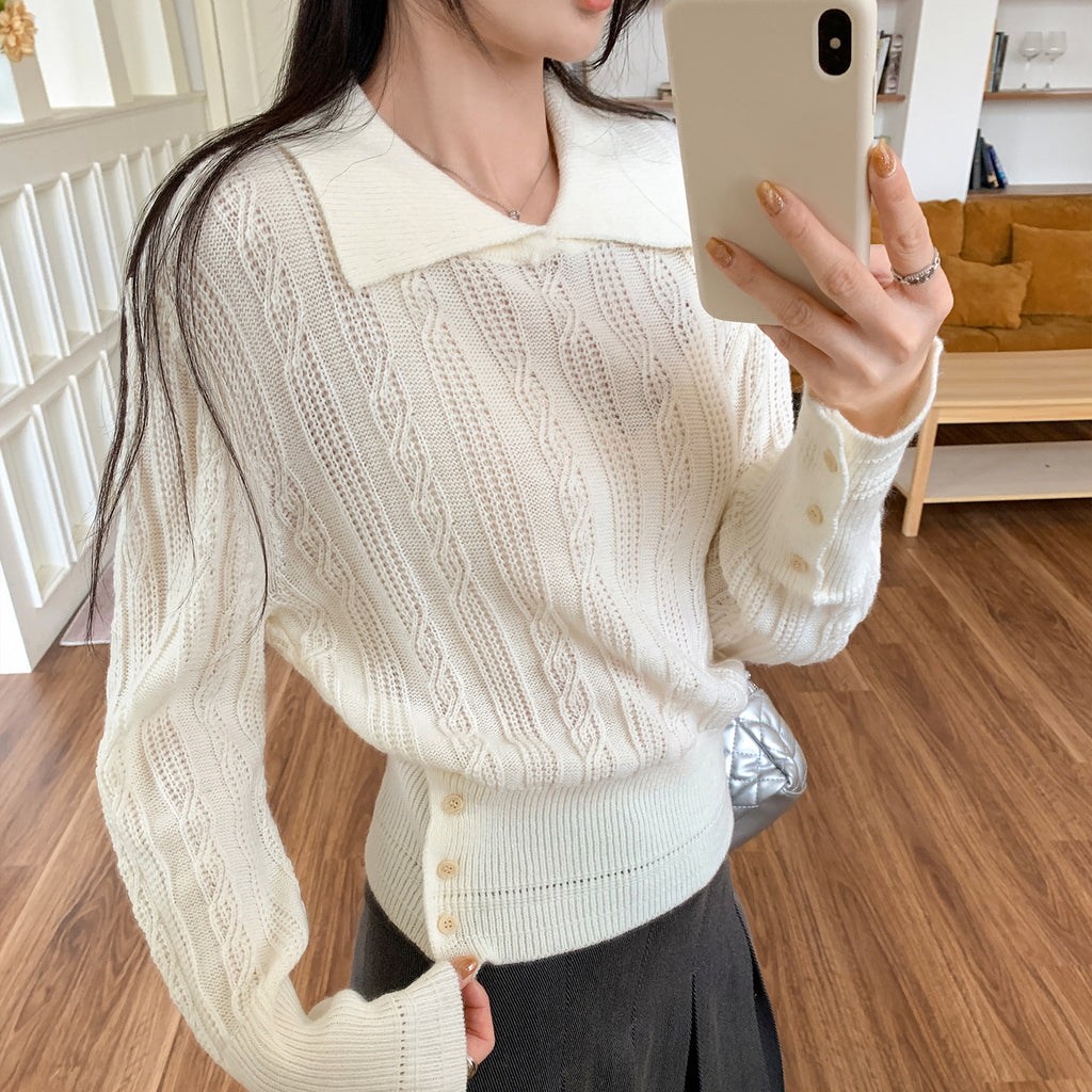 Classic Knit Polo Top for Women