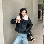 The Lumen Shine Lapel Padded Jacket