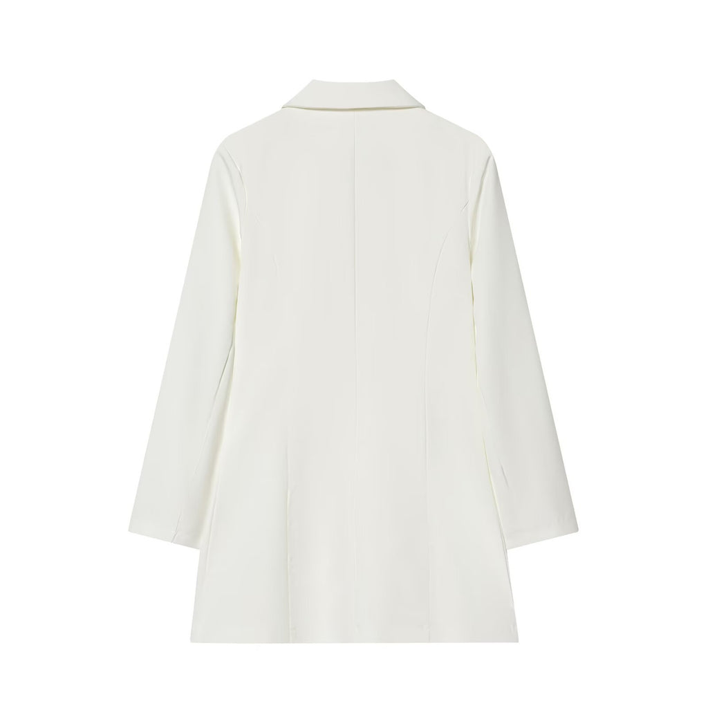 Literary Retro Blazer Skirt Outfit