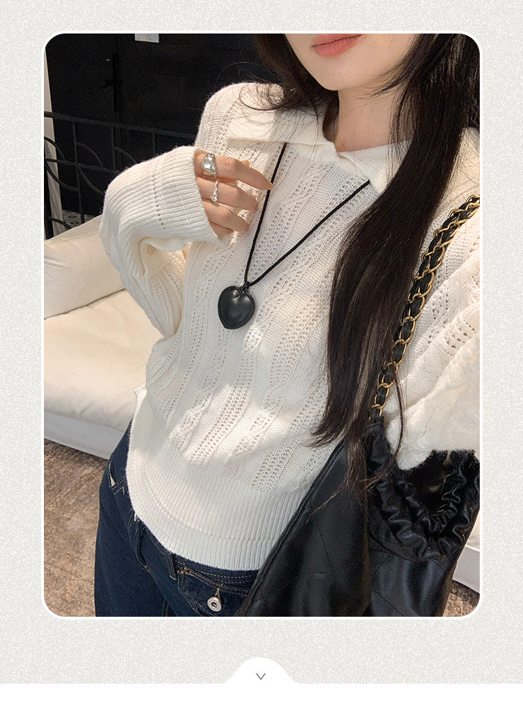 Classic Knit Polo Top for Women