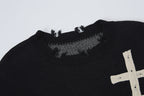 Jacquard Cross Knit Sweater