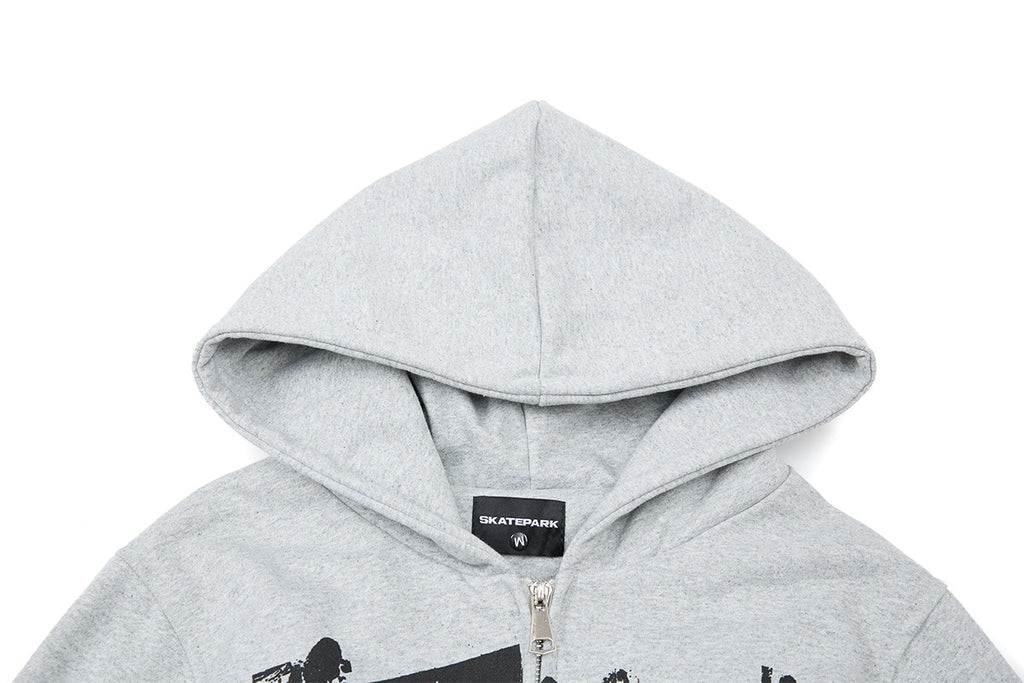 Retro Streetwear Zip Hoodie