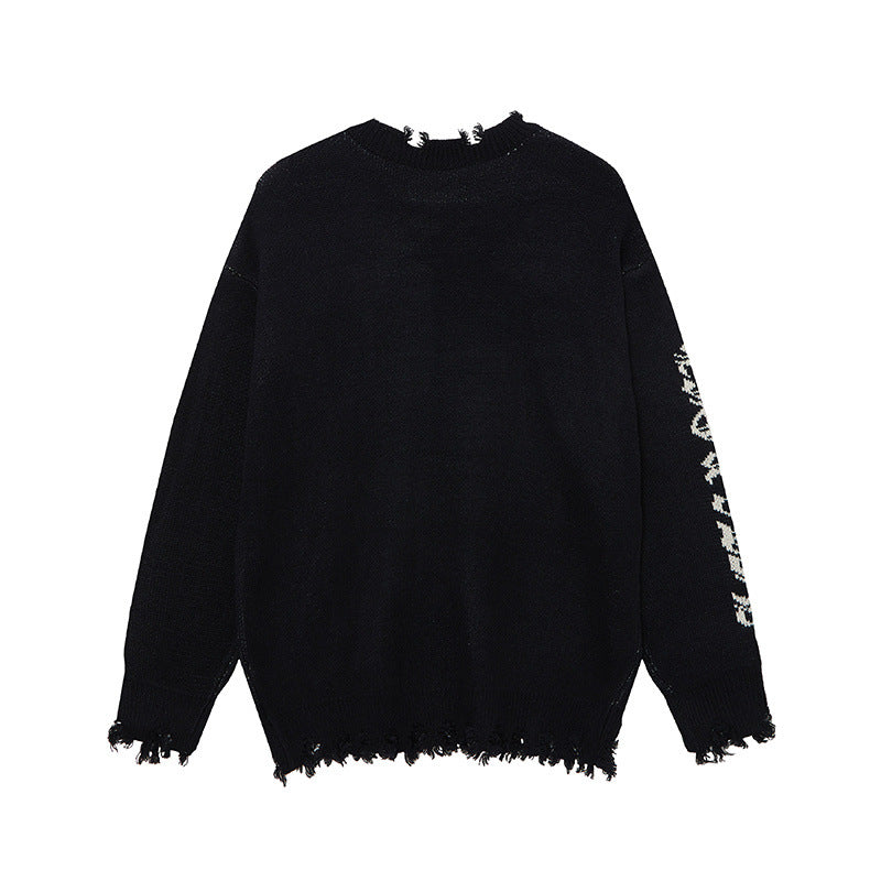Jacquard Cross Knit Sweater