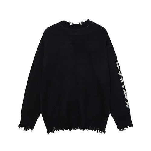 Jacquard Cross Knit Sweater