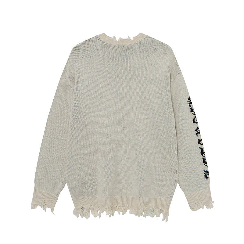 Jacquard Cross Knit Sweater