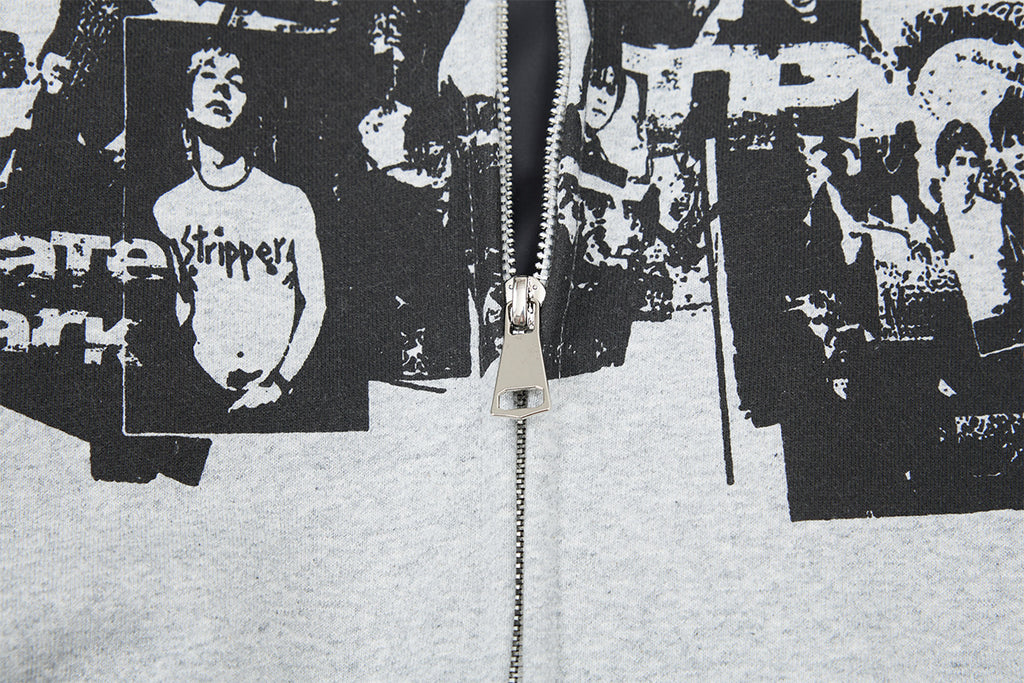 Retro Streetwear Zip Hoodie