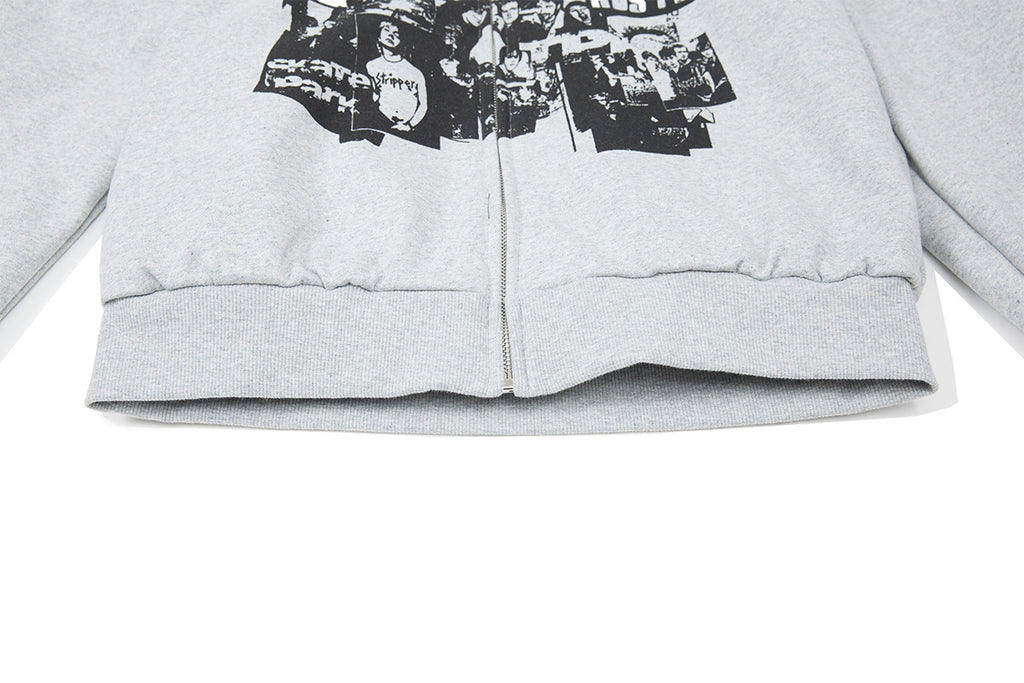 Retro Streetwear Zip Hoodie