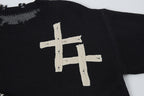 Jacquard Cross Knit Sweater