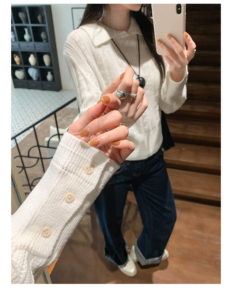 Classic Knit Polo Top for Women