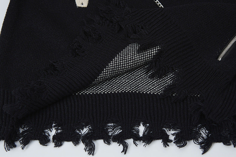 Jacquard Cross Knit Sweater