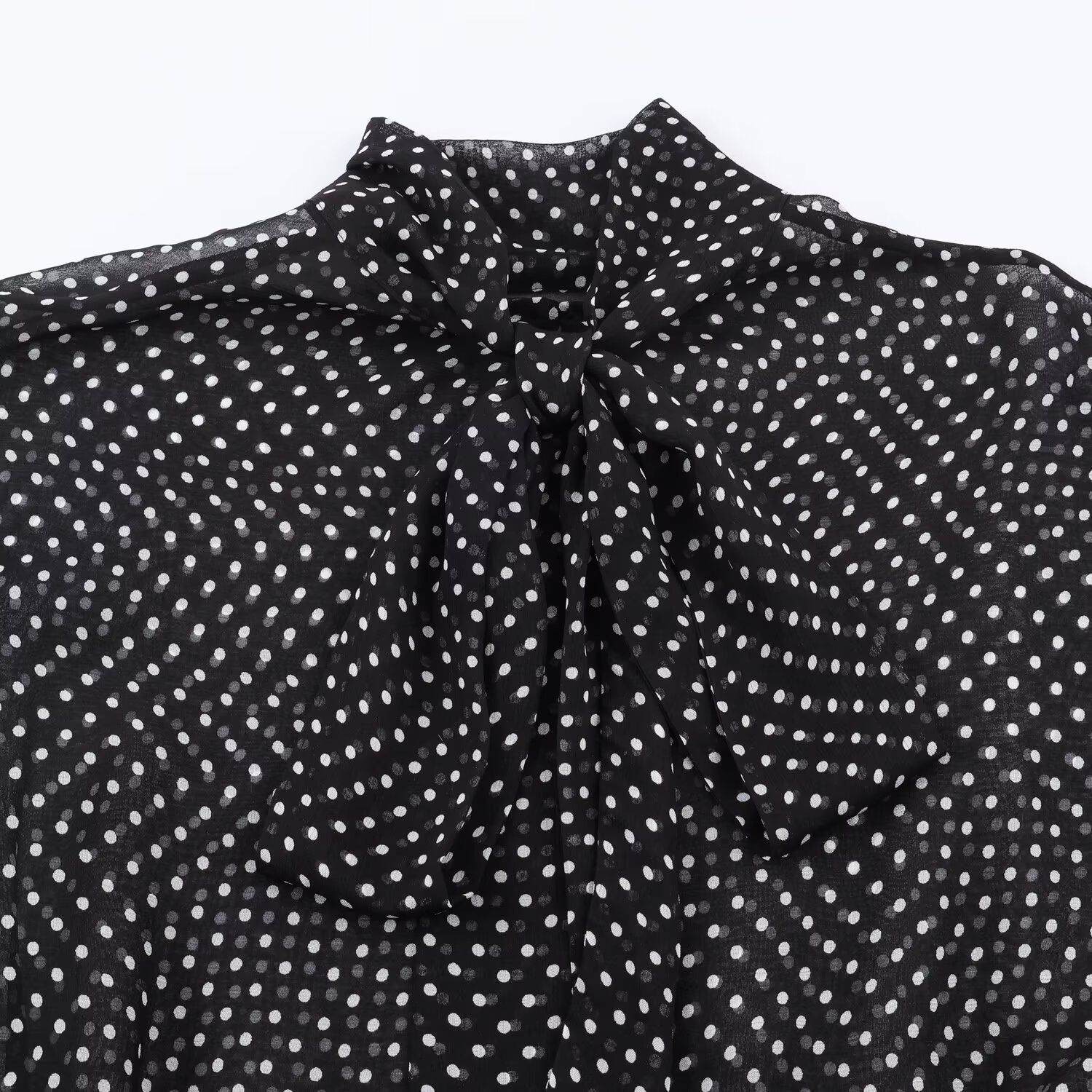Polka Dot Bow Shirt & Long Skirt Set