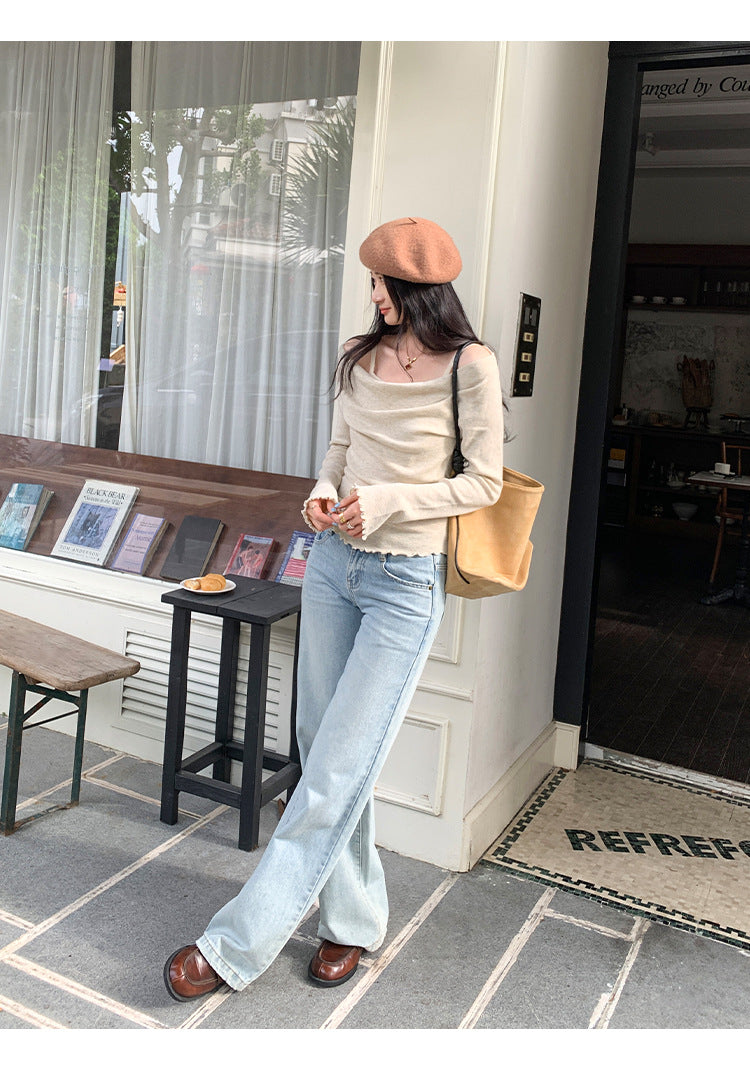 Off-Shoulder Knit Top