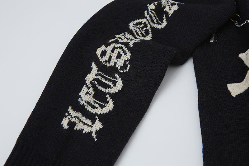 Jacquard Cross Knit Sweater
