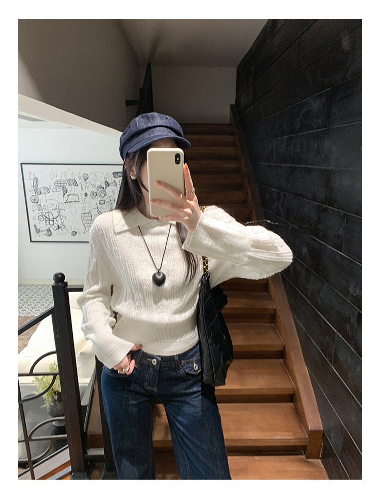Classic Knit Polo Top for Women