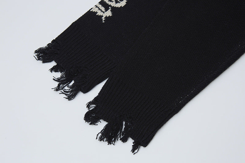 Jacquard Cross Knit Sweater