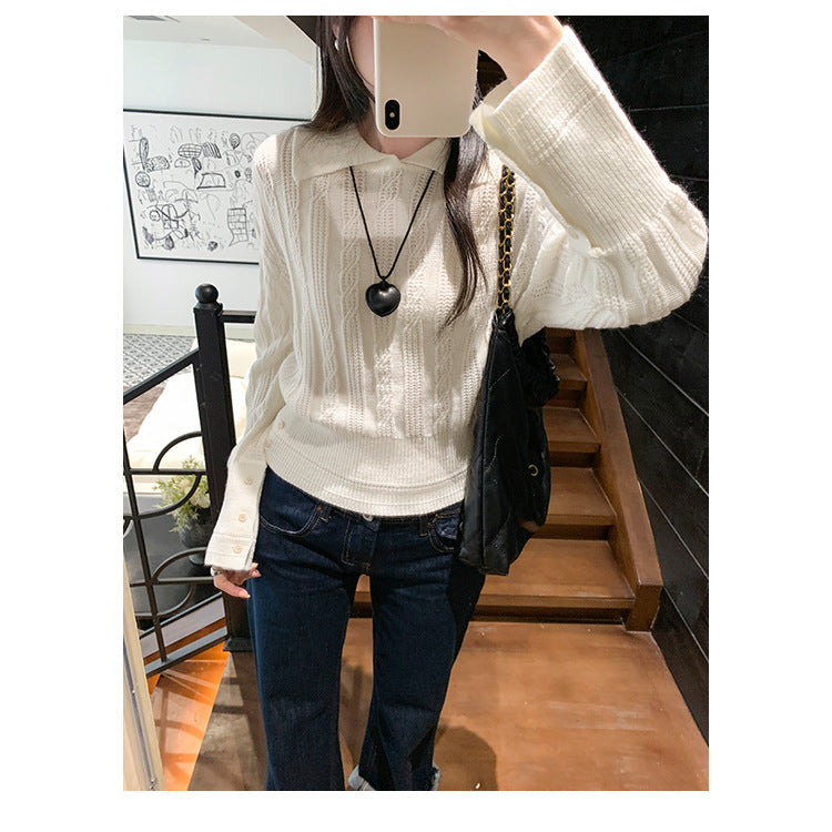 Classic Knit Polo Top for Women