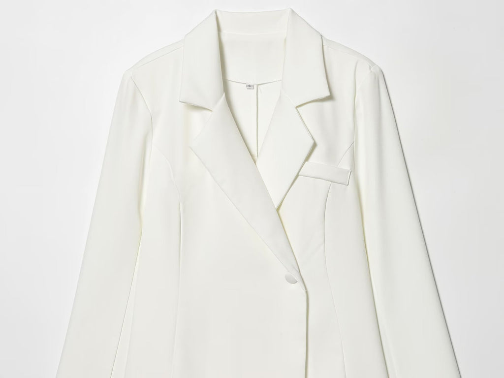 Literary Retro Blazer Skirt Outfit