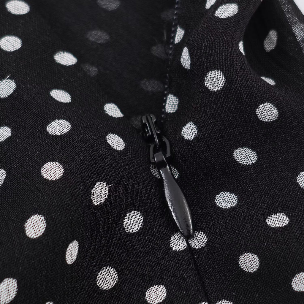 Polka Dot Bow Shirt & Long Skirt Set