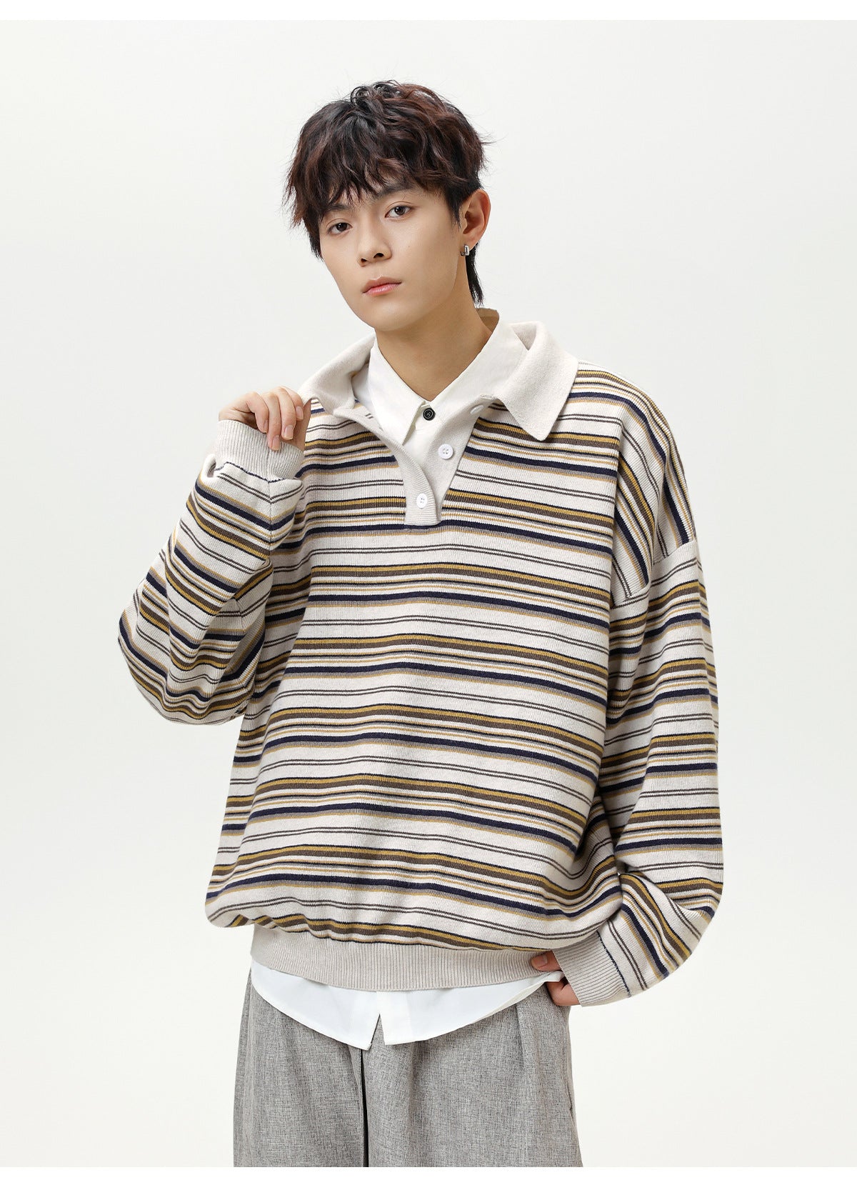 The Camden Stripe Polo Knit