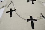 Jacquard Cross Knit Sweater