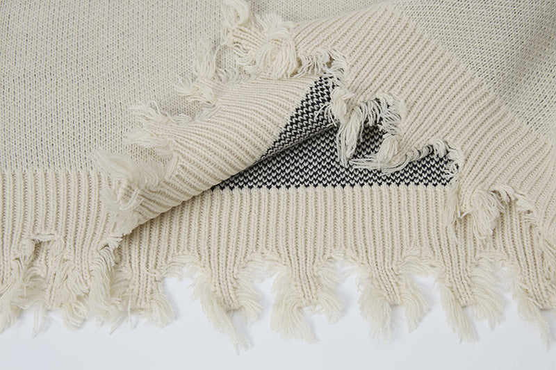 Jacquard Cross Knit Sweater