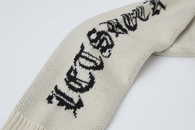 Jacquard Cross Knit Sweater
