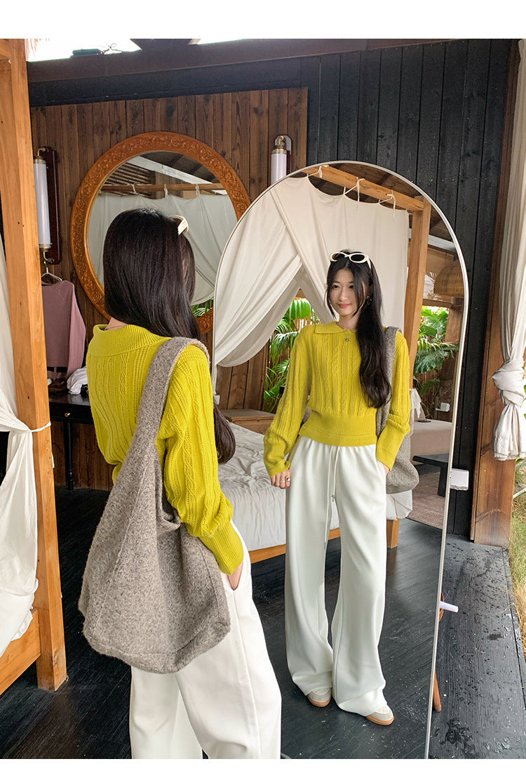 Classic Knit Polo Top for Women