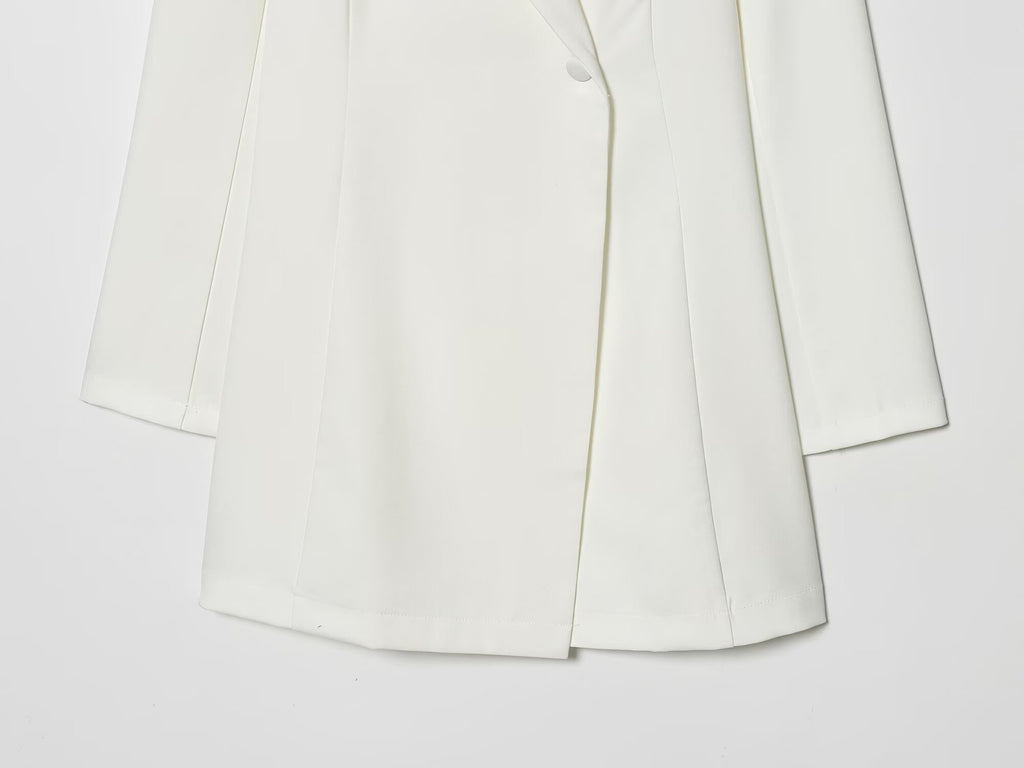 Literary Retro Blazer Skirt Outfit