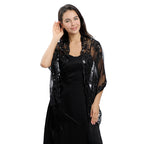 Long Fringe Sequin Shawl
