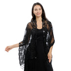 Long Fringe Sequin Shawl