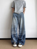 The Ocean Script Embroidered Loose Fit Jeans