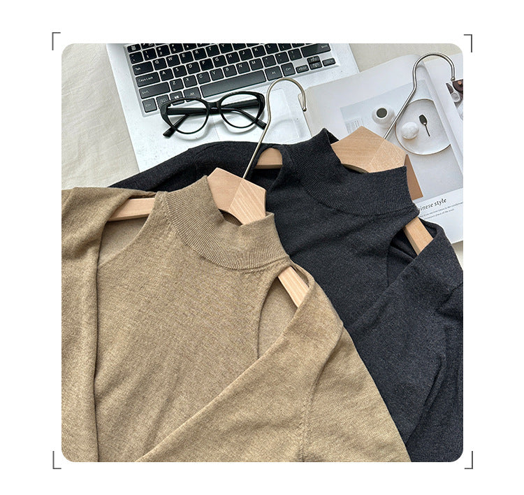 Mock Two-Piece Off-Shoulder Knit Top