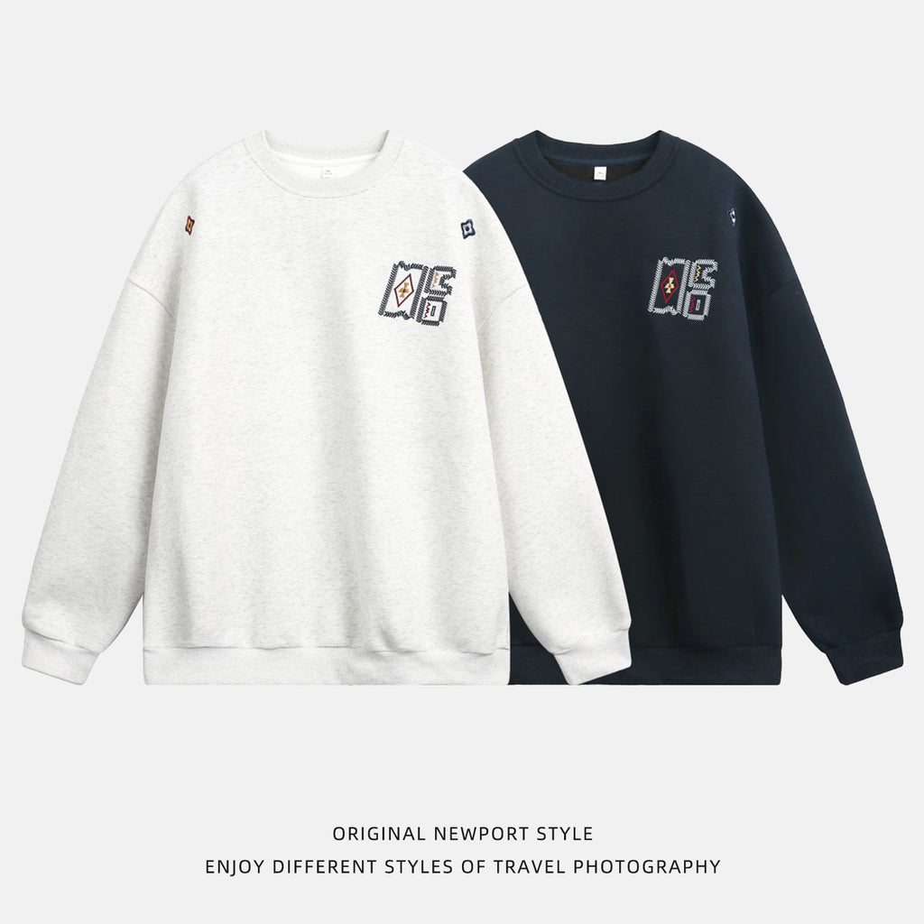The Stitched Horizon Embroidered Crewneck Sweatshirt