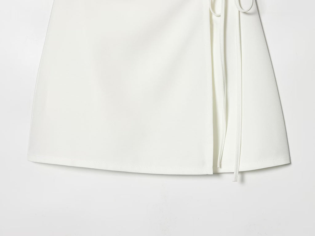 Literary Retro Blazer Skirt Outfit