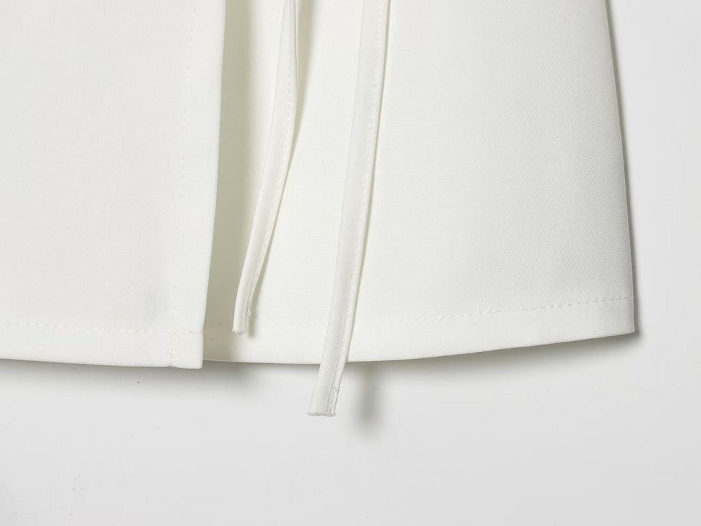 Literary Retro Blazer Skirt Outfit