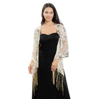 Long Fringe Sequin Shawl